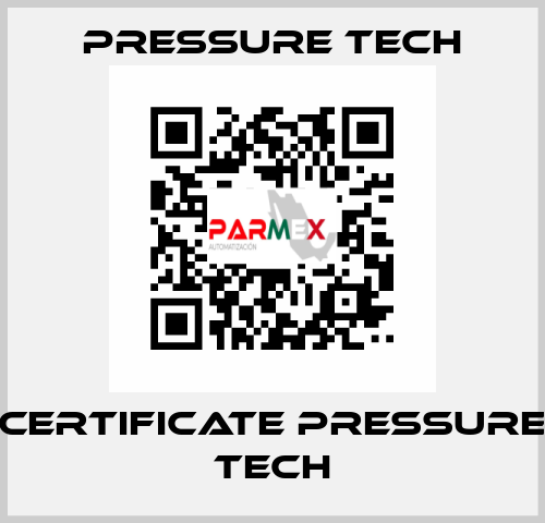 Certificate Pressure Tech Pressure Tech