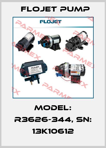Model: R3626-344, SN: 13K10612 Flojet Pump