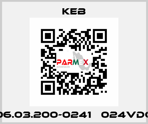 06.03.200-0241   024VDC KEB