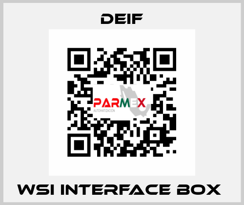 WSI INTERFACE BOX  Deif