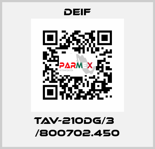 TAV-210DG/3   /800702.450 Deif