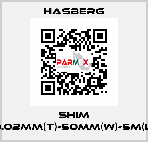 SHIM 0.02MM(T)-50MM(W)-5M(L) Hasberg