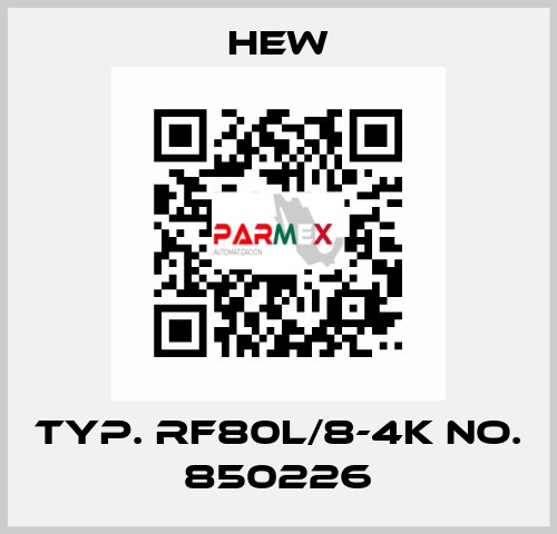 Typ. RF80L/8-4K No. 850226 HEW