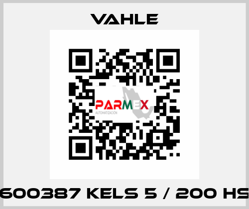 600387 KELS 5 / 200 HS Vahle