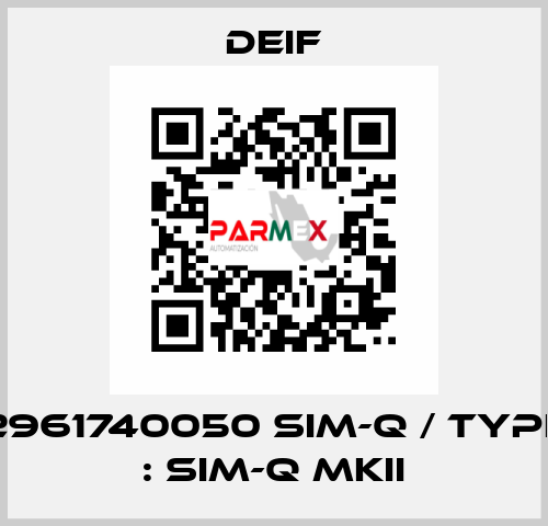 2961740050 SIM-Q / Type : SIM-Q MKII Deif