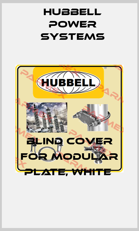 Blind cover for modular plate, white  Hubbell Power Systems