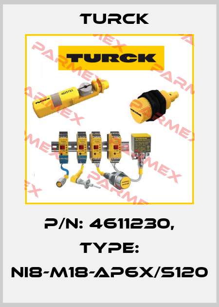 p/n: 4611230, Type: NI8-M18-AP6X/S120 Turck