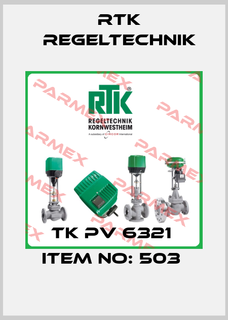 TK PV 6321  Item No: 503  RTK Regeltechnik