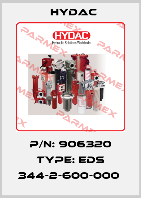 P/N: 906320 Type: EDS 344-2-600-000  Hydac