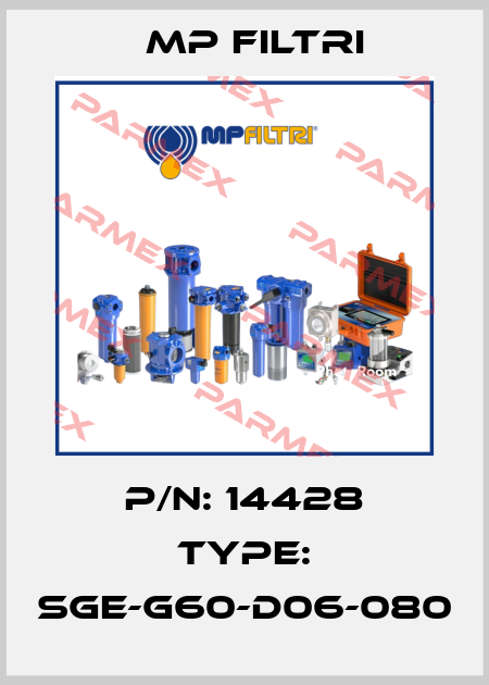 P/N: 14428 Type: SGE-G60-D06-080 MP Filtri
