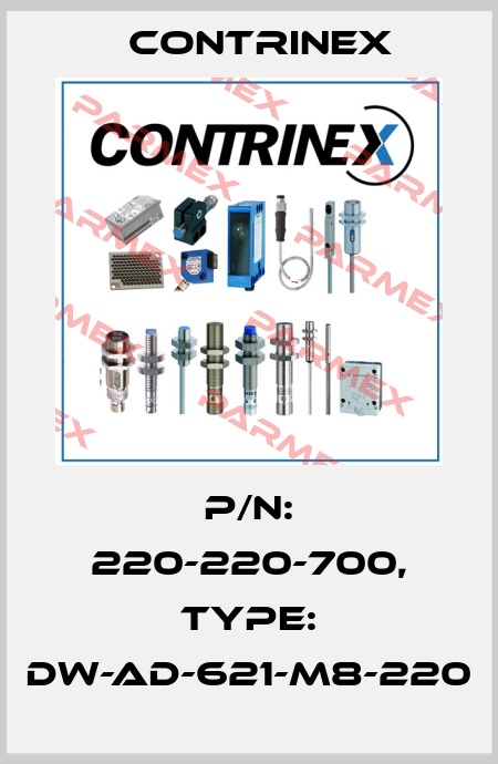 p/n: 220-220-700, Type: DW-AD-621-M8-220 Contrinex