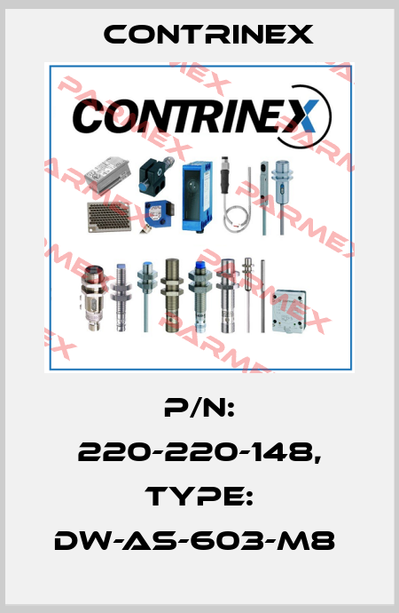 P/N: 220-220-148, Type: DW-AS-603-M8  Contrinex