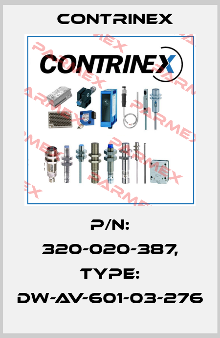 p/n: 320-020-387, Type: DW-AV-601-03-276 Contrinex
