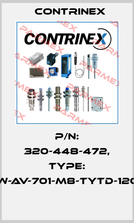 P/N: 320-448-472, Type: DW-AV-701-M8-TYTD-1203  Contrinex