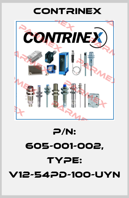 p/n: 605-001-002, Type: V12-54PD-100-UYN Contrinex