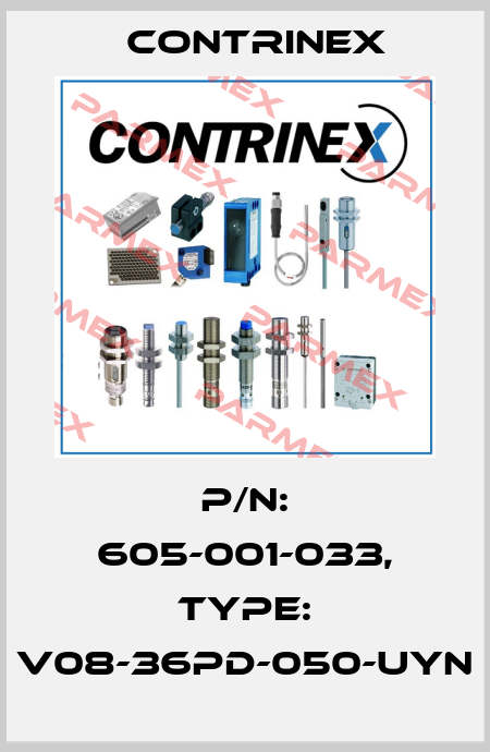 p/n: 605-001-033, Type: V08-36PD-050-UYN Contrinex