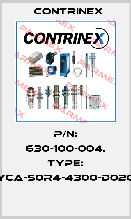 P/N: 630-100-004, Type: YCA-50R4-4300-D020  Contrinex