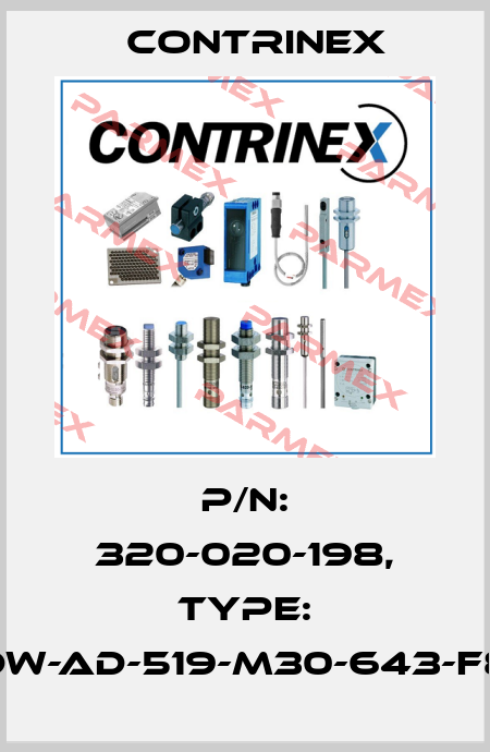 p/n: 320-020-198, Type: DW-AD-519-M30-643-F8 Contrinex