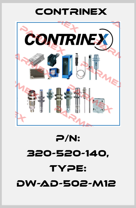 P/N: 320-520-140, Type: DW-AD-502-M12  Contrinex