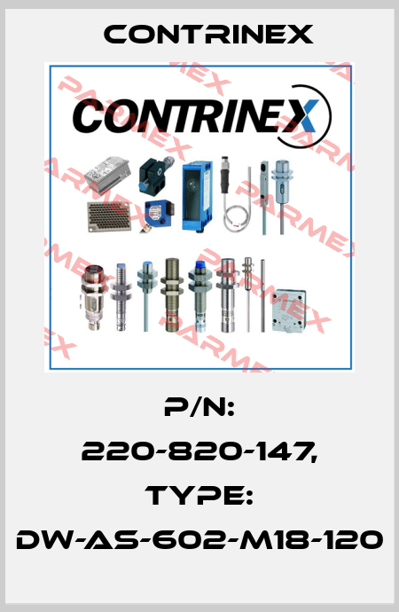 p/n: 220-820-147, Type: DW-AS-602-M18-120 Contrinex