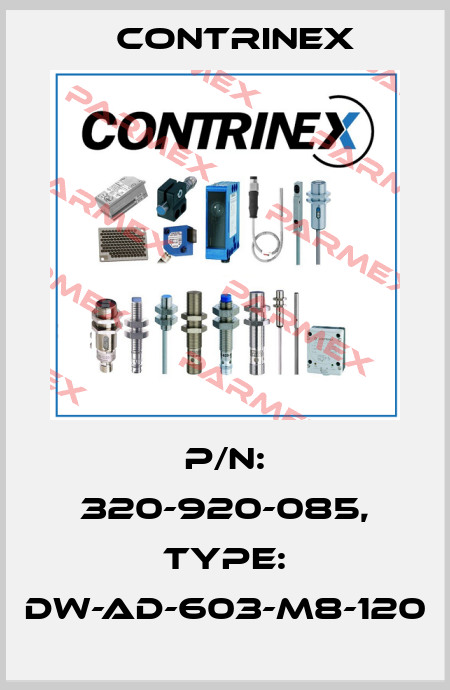 p/n: 320-920-085, Type: DW-AD-603-M8-120 Contrinex