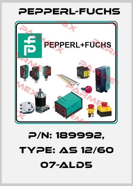p/n: 189992, Type: AS 12/60 07-ALD5 Pepperl-Fuchs