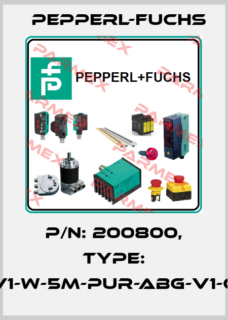 p/n: 200800, Type: V1-W-5M-PUR-ABG-V1-G Pepperl-Fuchs