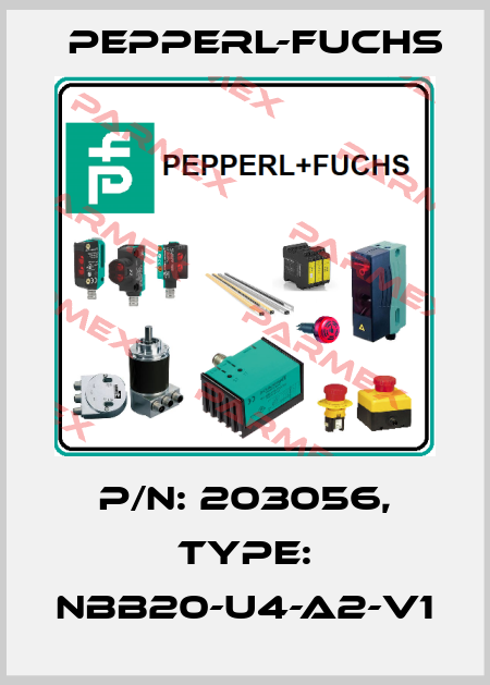 p/n: 203056, Type: NBB20-U4-A2-V1 Pepperl-Fuchs