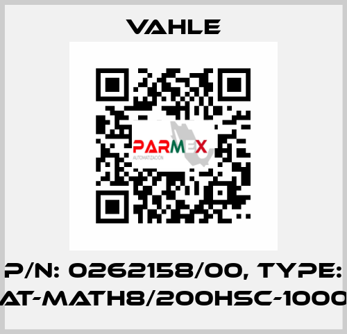 P/n: 0262158/00, Type: AT-MATH8/200HSC-1000 Vahle