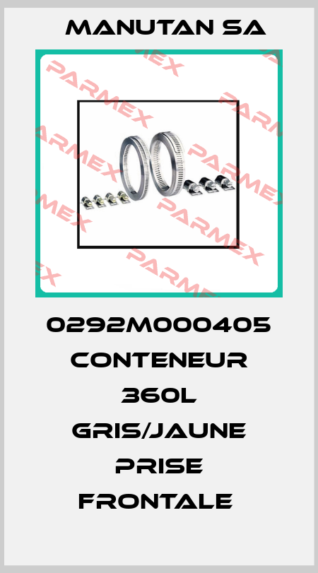 0292M000405 CONTENEUR 360L GRIS/JAUNE PRISE FRONTALE  Manutan SA