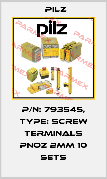 p/n: 793545, Type: Screw terminals PNOZ 2MM 10 sets Pilz