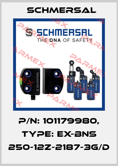 p/n: 101179980, Type: EX-BNS 250-12Z-2187-3G/D Schmersal