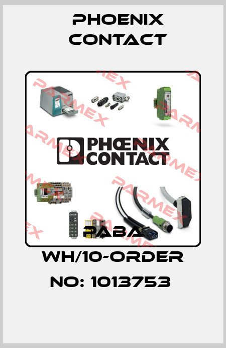 PABA WH/10-ORDER NO: 1013753  Phoenix Contact