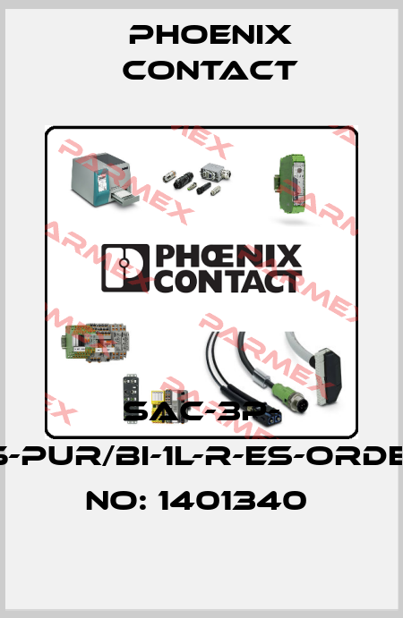 SAC-3P- 1,5-PUR/BI-1L-R-ES-ORDER NO: 1401340  Phoenix Contact
