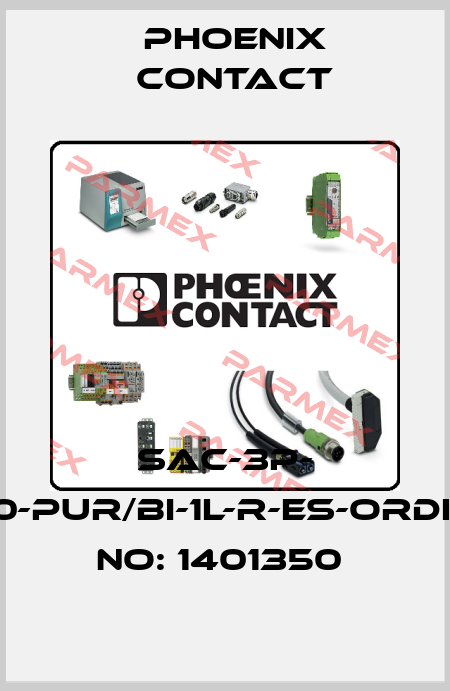 SAC-3P- 3,0-PUR/BI-1L-R-ES-ORDER NO: 1401350  Phoenix Contact