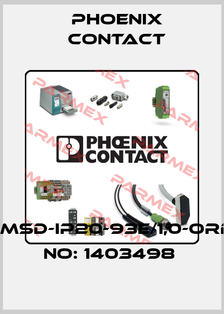 VS-MSD-IP20-93E/1,0-ORDER NO: 1403498  Phoenix Contact
