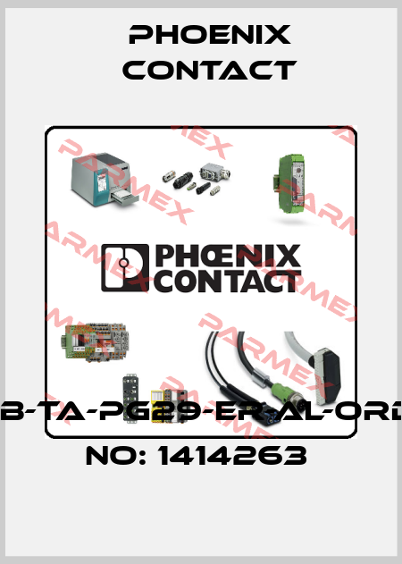 HC-B-TA-PG29-ER-AL-ORDER NO: 1414263  Phoenix Contact