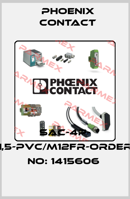 SAC-4P- 1,5-PVC/M12FR-ORDER NO: 1415606  Phoenix Contact