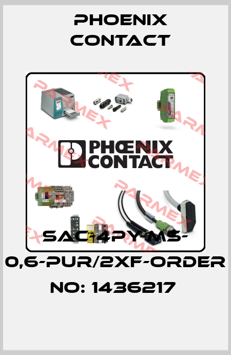 SAC-4PY-MS- 0,6-PUR/2XF-ORDER NO: 1436217  Phoenix Contact