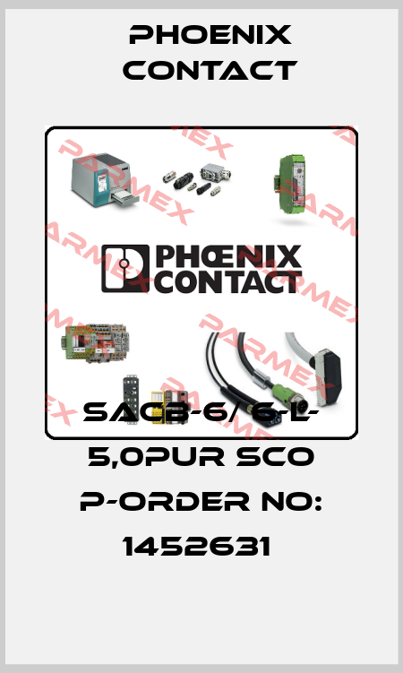 SACB-6/ 6-L- 5,0PUR SCO P-ORDER NO: 1452631  Phoenix Contact
