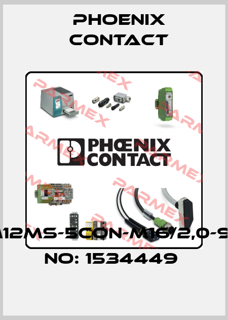 SACCBP-M12MS-5CON-M16/2,0-920-ORDER NO: 1534449  Phoenix Contact