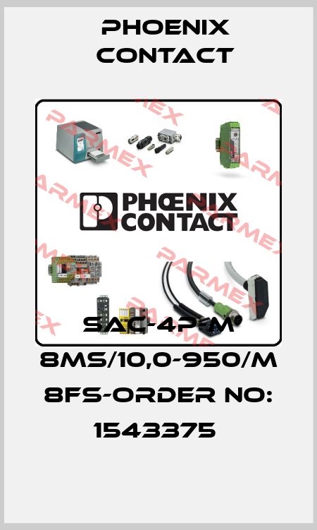 SAC-4P-M 8MS/10,0-950/M 8FS-ORDER NO: 1543375  Phoenix Contact
