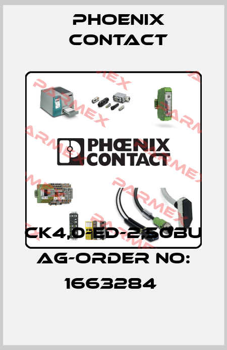 CK4,0-ED-2,50BU AG-ORDER NO: 1663284  Phoenix Contact