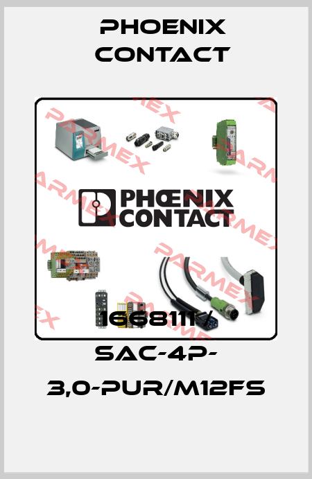 1668111 / SAC-4P- 3,0-PUR/M12FS Phoenix Contact