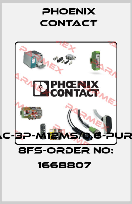 SAC-3P-M12MS/0,6-PUR/M 8FS-ORDER NO: 1668807  Phoenix Contact