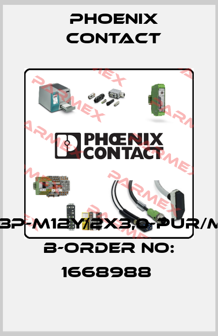 SAC-3P-M12Y/2X3,0-PUR/M12FS B-ORDER NO: 1668988  Phoenix Contact