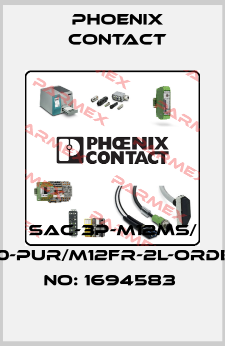 SAC-3P-M12MS/ 3,0-PUR/M12FR-2L-ORDER NO: 1694583  Phoenix Contact