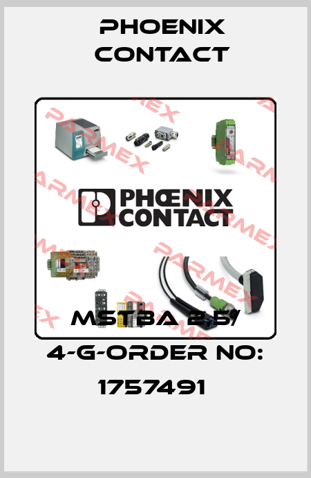 MSTBA 2,5/ 4-G-ORDER NO: 1757491  Phoenix Contact