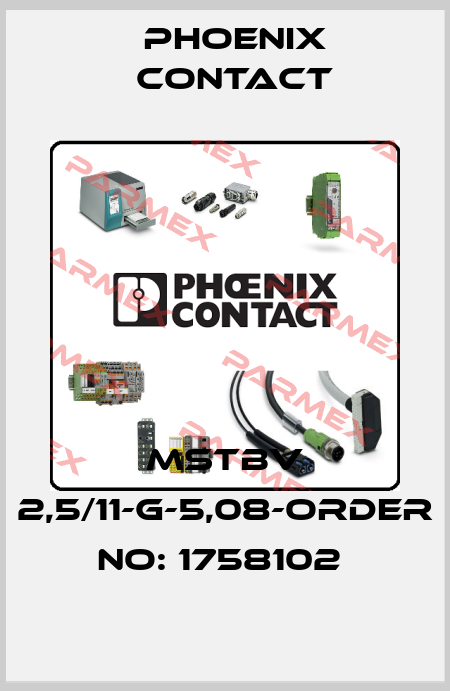 MSTBV 2,5/11-G-5,08-ORDER NO: 1758102  Phoenix Contact