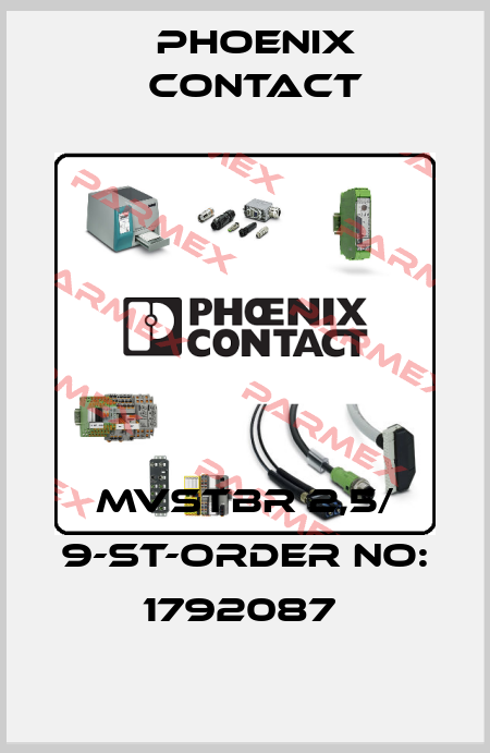 MVSTBR 2,5/ 9-ST-ORDER NO: 1792087  Phoenix Contact